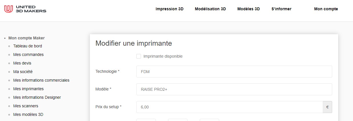 imprimantes disponibles mars22