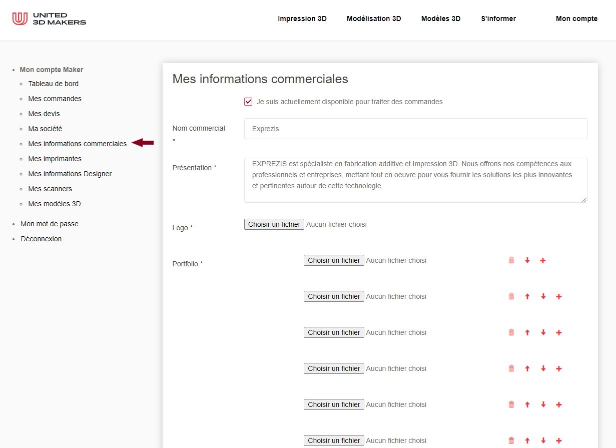 infomations commerciales U3DM